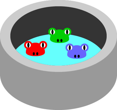 井の中の蛙のイラスト画像