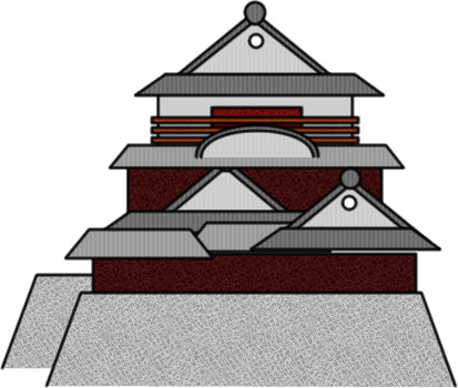 松山城のイラスト ２ フリーイラスト素材 変な絵 Net