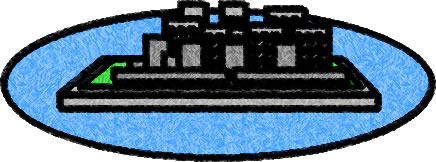 軍艦島　ぐんかんじまのイラスト画像