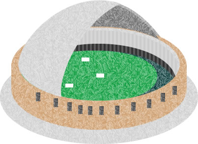 福岡ドーム　野球場のイラスト画像