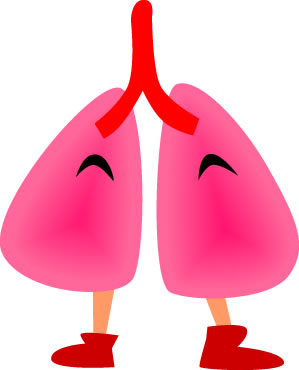 キャラクター風の肺のイラスト画像