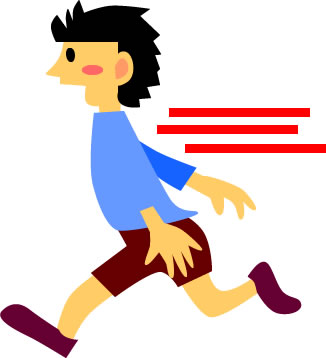 走る少年のイラスト画像