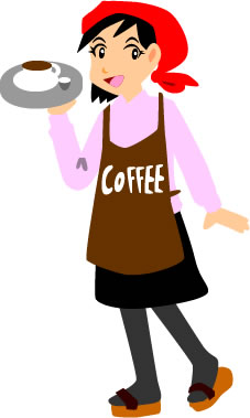 カフェの店員のイラスト画像