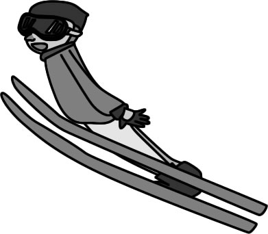スキージャンプする人のイラスト フリーイラスト素材 変な絵 Net