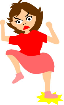 地団太を踏む女性のイラスト画像