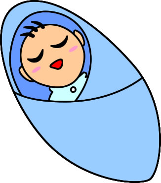 スヤスヤ眠る赤ちゃんのイラスト画像1