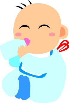 ミルクを飲む赤ちゃんのイラスト画像5
