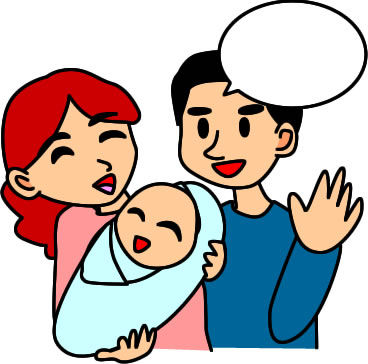 赤ちゃんと両親のイラスト画像3