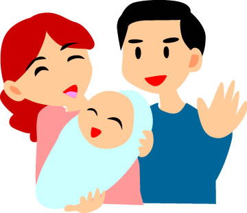 赤ちゃんと両親のイラスト画像5