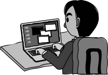 パソコン操作する男性のイラスト画像4