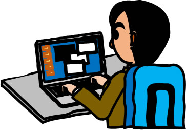パソコン操作する男性のイラスト画像6