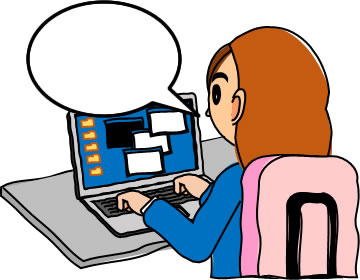 パソコン操作する女性のイラスト画像3