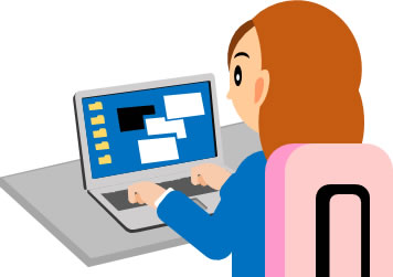 パソコン操作する女性のイラスト画像5