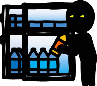 冷蔵庫からジュースを盗む人のイラスト画像6