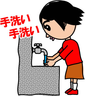 手洗いする女の子のイラスト画像3