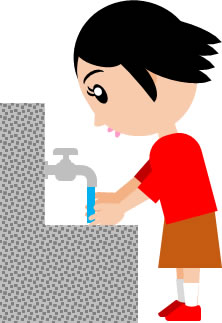 手洗いする女の子のイラスト画像5
