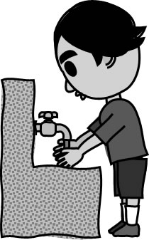手洗いする男の子のイラスト画像4