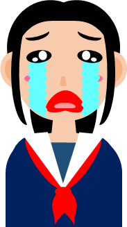 号泣する中学生女子のイラスト画像のイラスト画像5