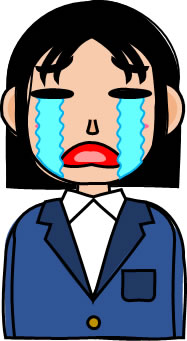 号泣する高校生女子のイラスト画像のイラスト画像