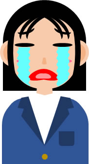 号泣する高校生女子のイラスト画像のイラスト画像5