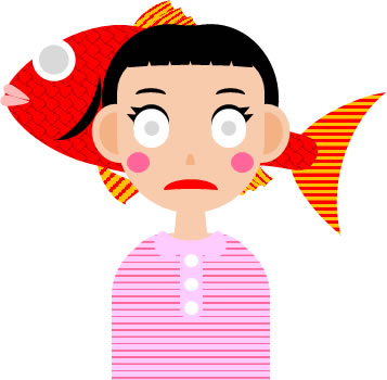 死んだ魚目の小学生（低学年）女子のイラスト画像のイラスト画像5
