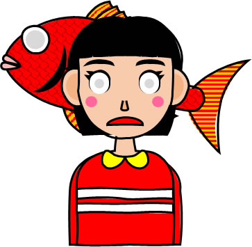 死んだ魚目の小学生（高学年）女子のイラスト画像のイラスト画像