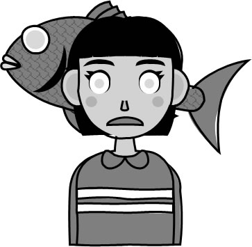 死んだ魚目の小学生（高学年）女子のイラスト画像のイラスト画像4
