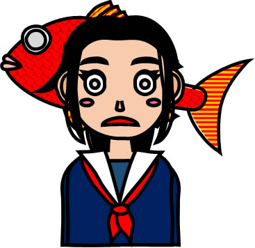 死んだ魚目の中学生女子のイラスト画像のイラスト画像6