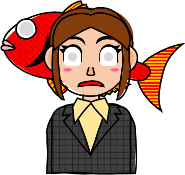 死んだ魚目の若いビジネスウーマンのイラスト画像のイラスト画像