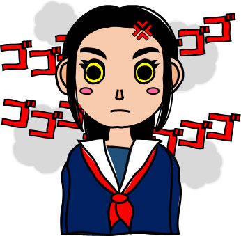 静かに怒る女子中学生のイラスト画像