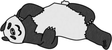 寝転んで遊ぶパンダのイラスト画像