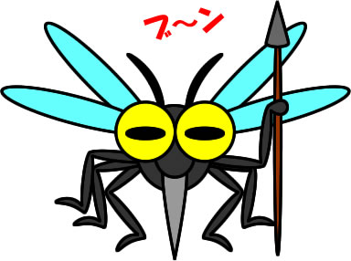 槍を持った蚊のイラスト画像