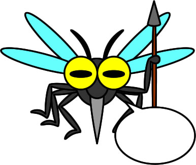 槍を持った蚊のイラスト画像