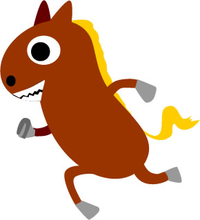 走る馬のイラスト画像