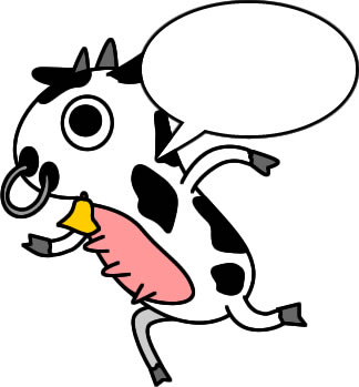 走る乳牛のイラスト画像