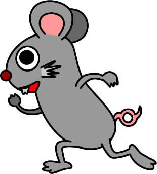走るネズミのイラスト画像