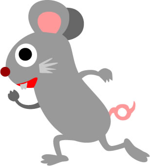 走るネズミのイラスト画像