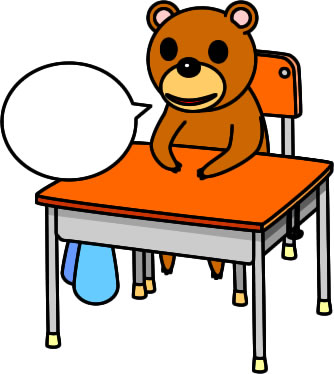 クマが机に座っている様子のイラスト画像3