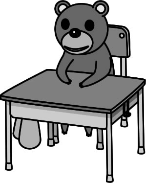 クマが机に座っている様子のイラスト画像4