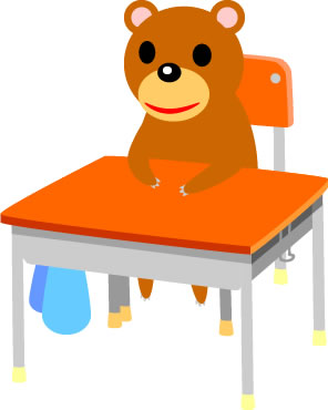 クマが机に座っている様子のイラスト画像5