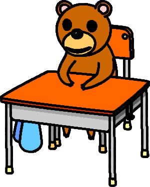 クマが机に座っている様子のイラスト画像6