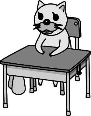 ネコが机に座っている様子のイラスト画像4