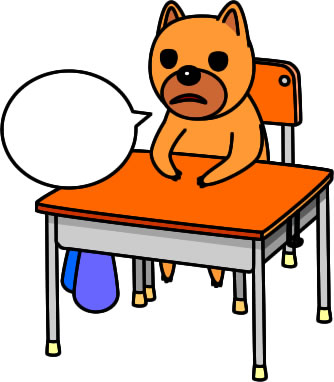 イヌが机に座っている様子のイラスト画像3