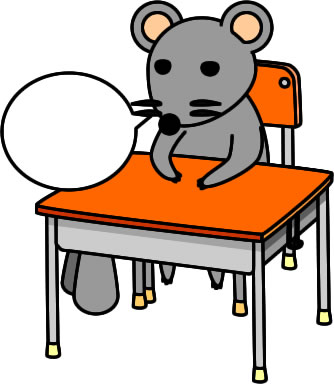 ネズミが机に座っている様子のイラスト画像3