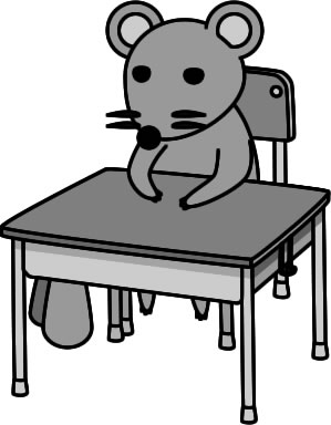 ネズミが机に座っている様子のイラスト画像4