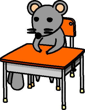 ネズミが机に座っている様子のイラスト画像6