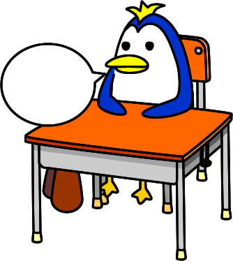 ペンギンが机に座っている様子のイラスト画像3