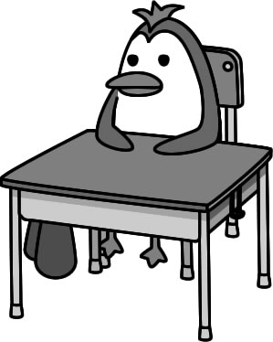 ペンギンが机に座っている様子のイラスト画像4