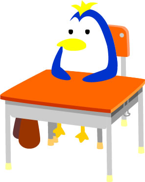 ペンギンが机に座っている様子のイラスト画像5