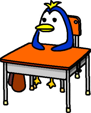 ペンギンが机に座っている様子のイラスト画像6